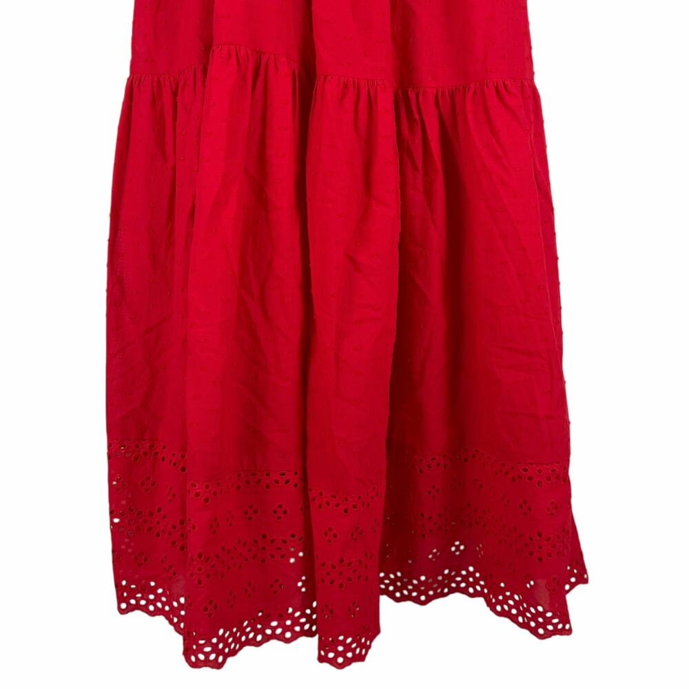 Super Natural by Secret Mission Daniella Cotton Eyelet Dress Red Size S - Picture 8 of 15
